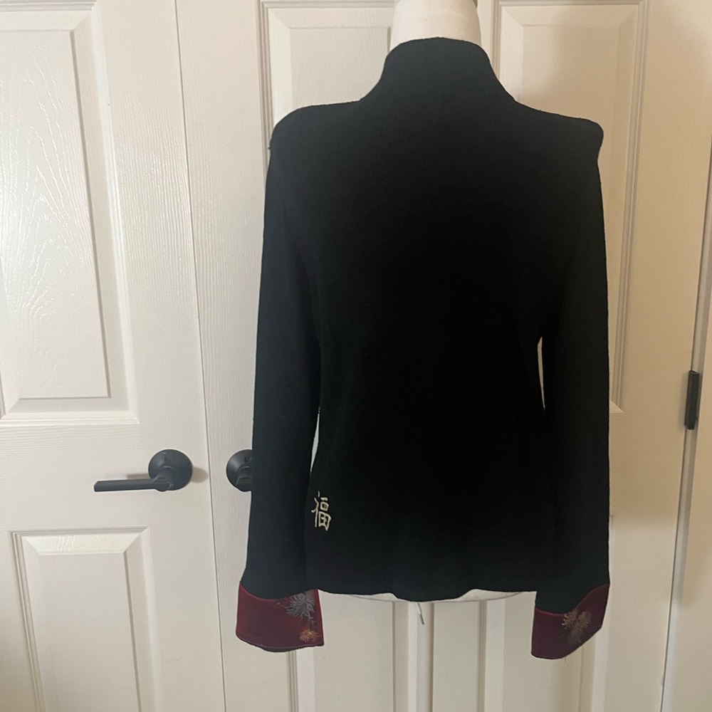 Handloomed Cotton Mandarin Collar Statement Jacket Small - Picture 6 of 10